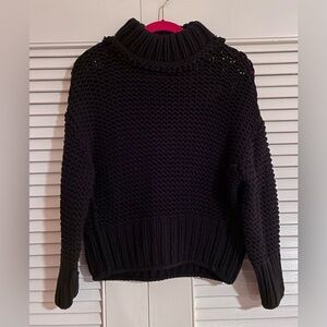 Free People Black Cowl Knit Sweater